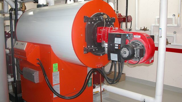 Packaged boiler with burner